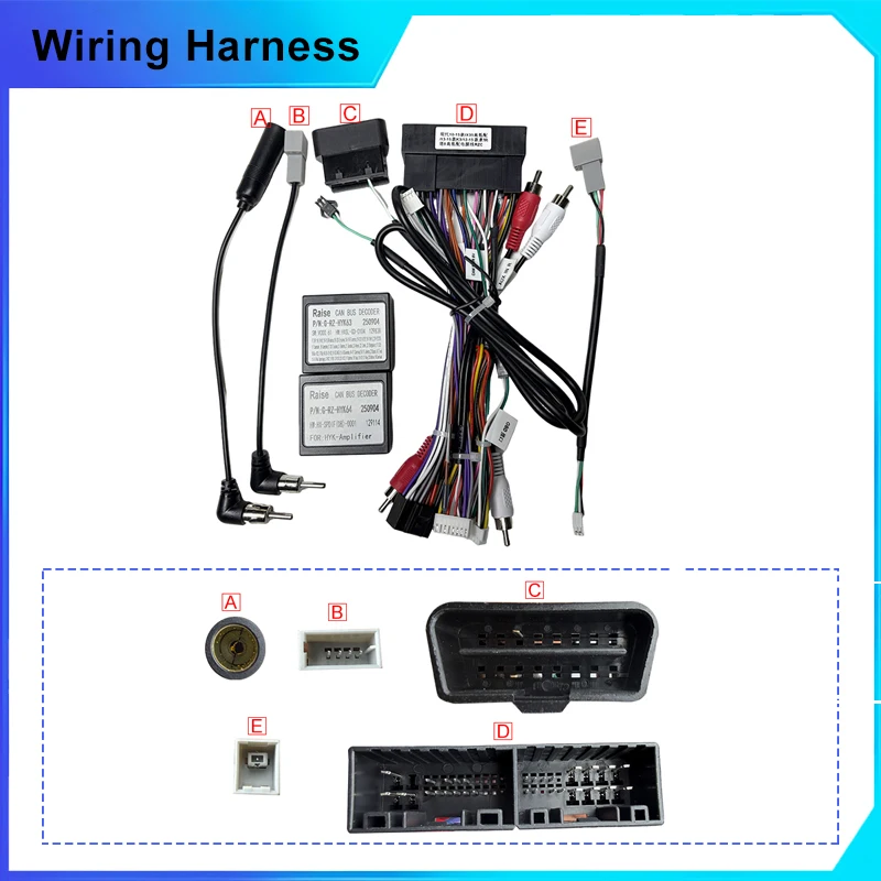 Car Wiring Harness Adapter Canbus Box Decoder Android Radio Power Cable For Hyundai Sonata 8 Santafe Kia K3 IX35 2010-2015