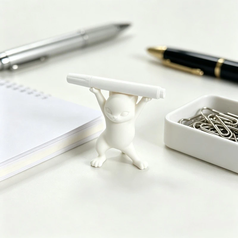 Cute Cat Resin Ornament Multifunctional Pen Holder Fun Desktop Decoration Home Office Sculpture Small Gift  Decor