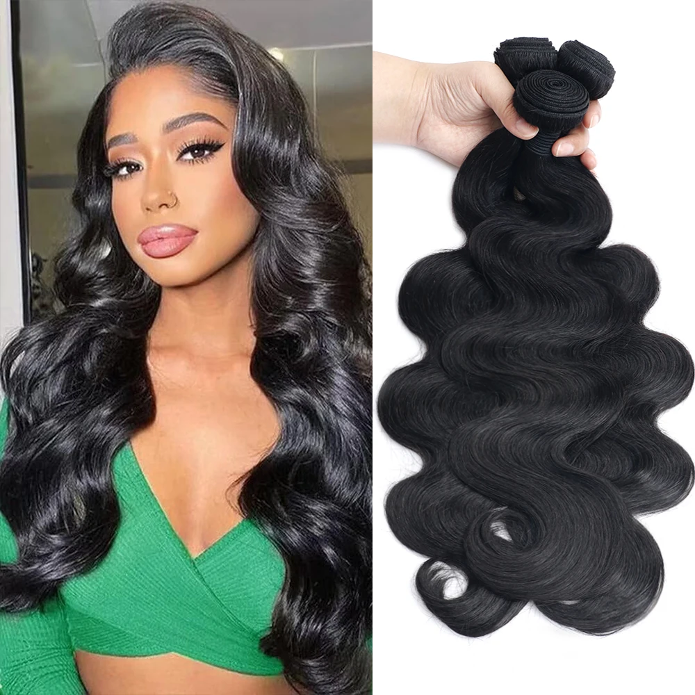 30 40 Inches Body Wave Human Hair Bundles 100% Brazilian Human Hair Bundles Natural Human Raw Hair Extensions Weaves For Women