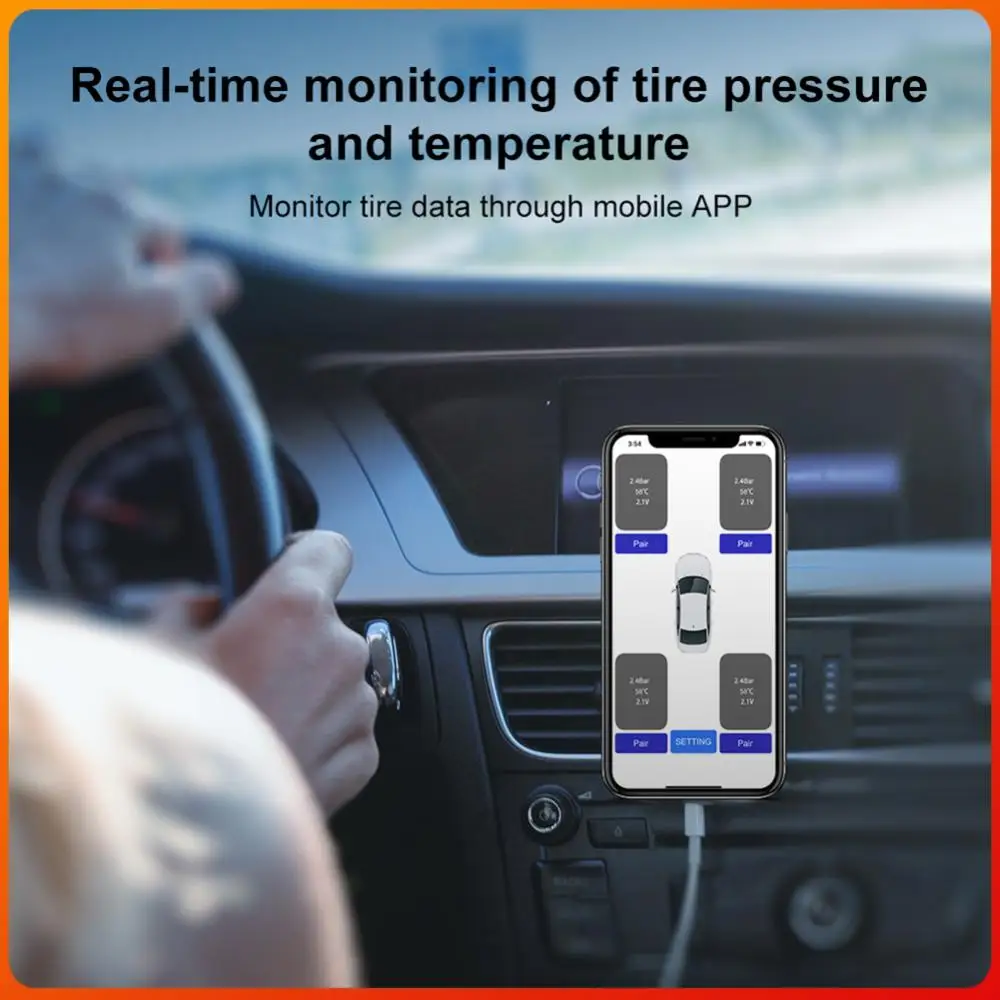

Professional Car TPMS Tire Pressure Monitoring System Bluetooth-compatible Mobile Phone Display Tire Pressure Monitor