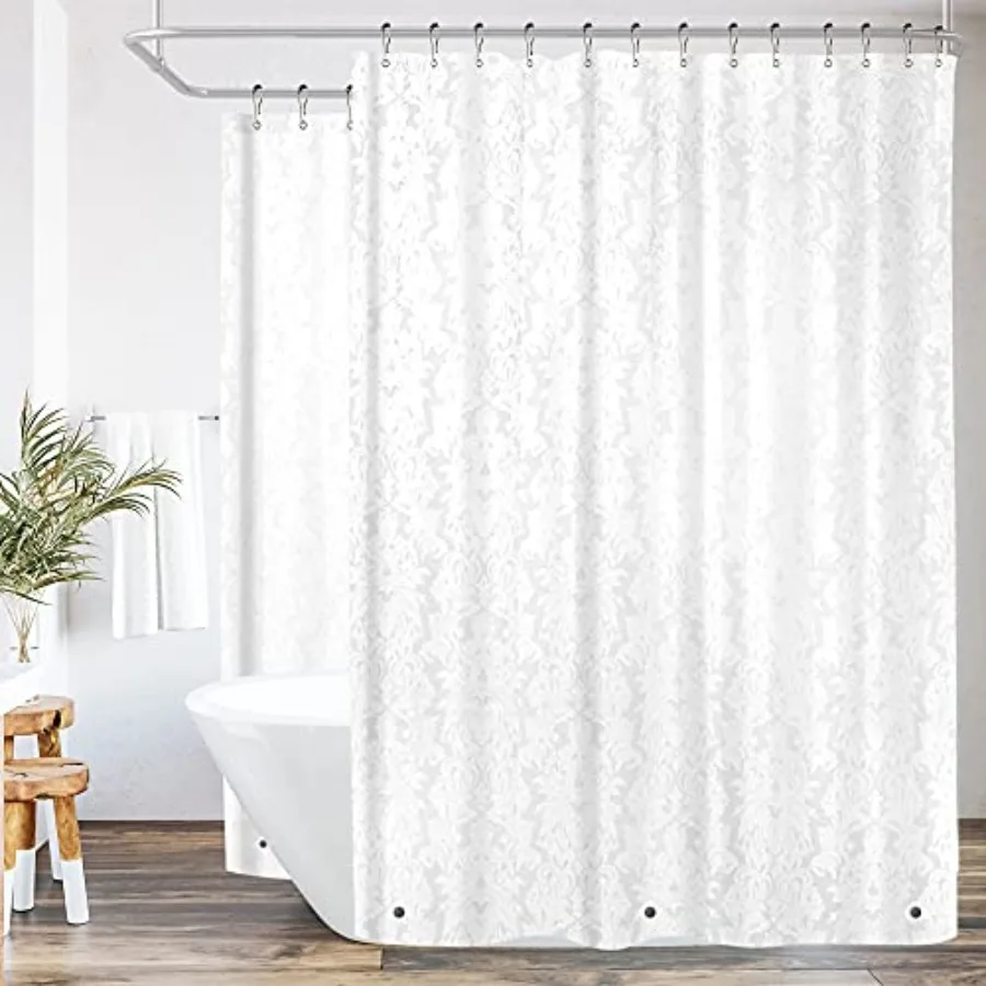 

Clawfoot Tub Shower Curtain Liner All Around 180 x 70 Inch Bathtub Wrap Around Round Freestanding Surround Oval Vintage Extra W