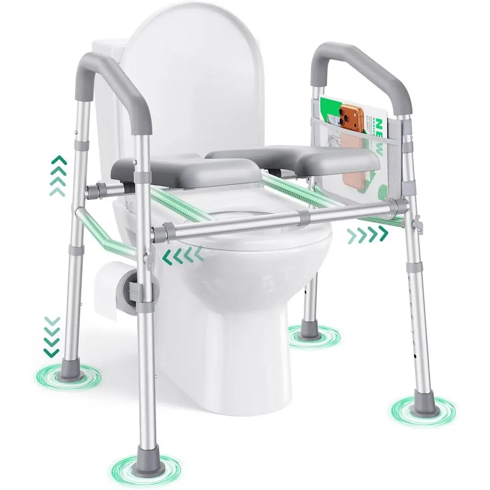 

Подъемник для унитаза с ручками, выдерживающий нагрузку до 227 кг, предотвращающий раскачивание, легко устанавливаемый, для пожилых, беременных, послеоперационных пациентов, регулируемый