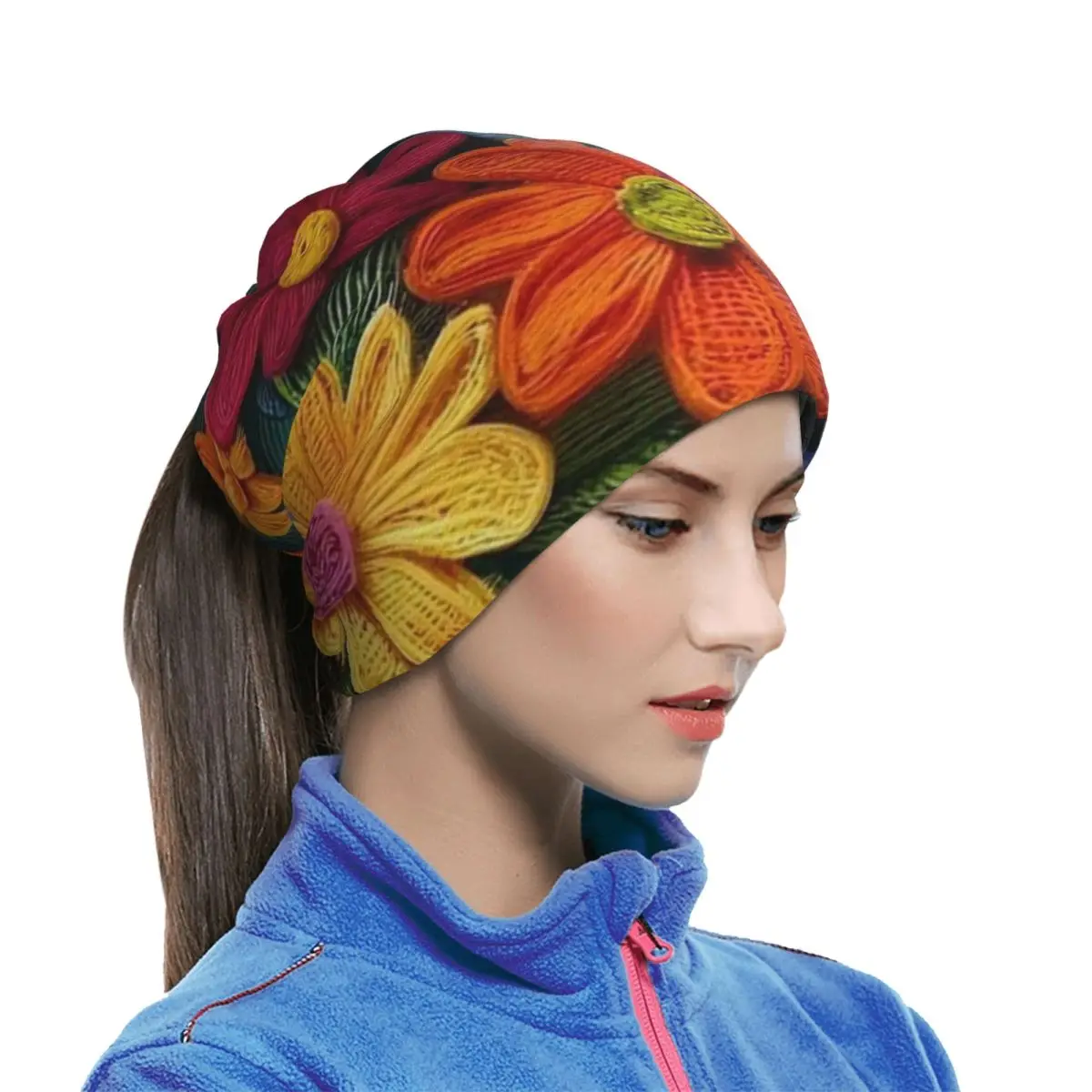 Mexican Vintage Flroal Rebozos Mexicanos Multifunctional Elastic Neck Gaiter Dust Proof Face Cover Bandana Unisex for Motorcycle