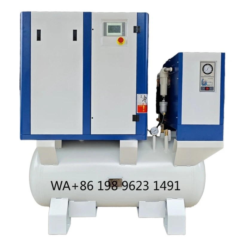 20HP 15KW Variable Frequency Screw Air Compressor 380V With Air Tank Dryer Industrial High Efficiency Air Equipment