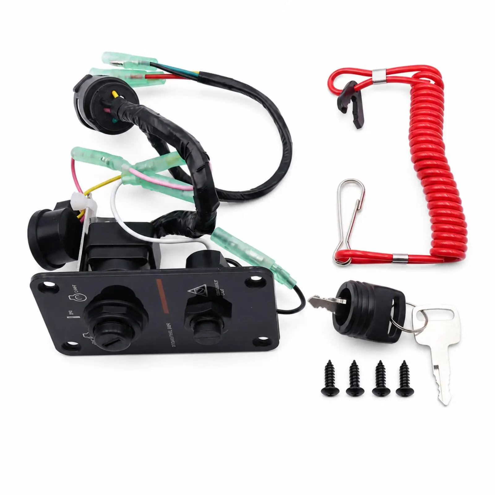 Boat Ignition Switch Panel Replacement Ignition Switch with Lanyard Easy Install