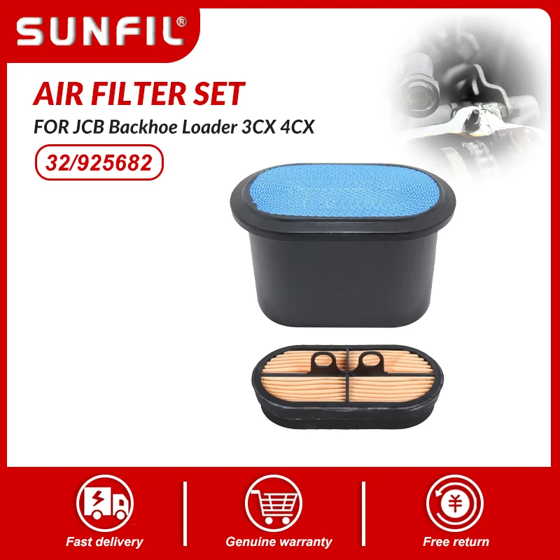 

32/925682 32/925683 333/D2696 Air Filter Set for JCB Backhoe Loader 3CX 4CX 214 215 216 217 1400B 1550B 1600B 1700B 3C 3D T4000
