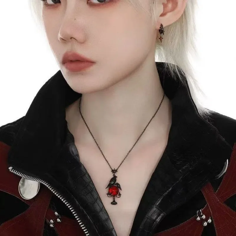 Dark Wind Ladies Personality Pendant Raven Candlestick Collarbone Chain Street Trend Hexagram Neck Chain Premium Necklace
