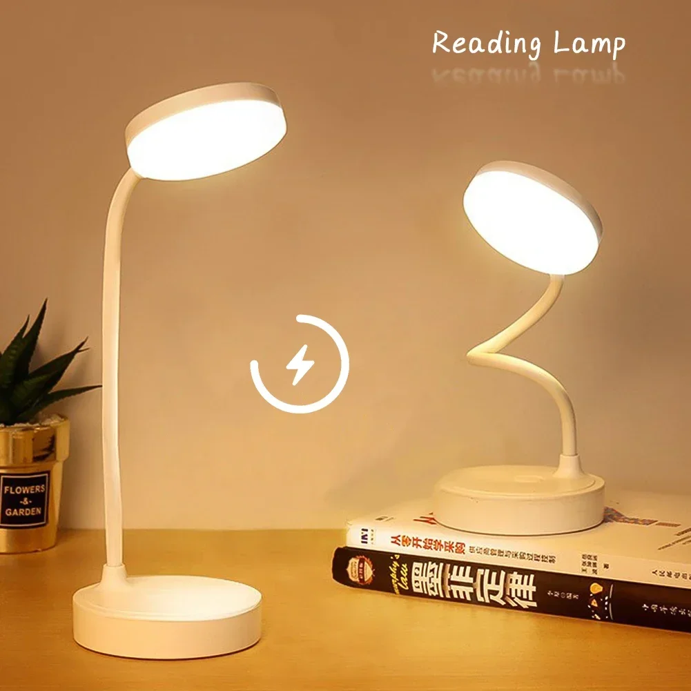 Dimmable LED Desk Lamp Touch Table Lamp USB Plug-in Night Light Touch 3 Gear Dimming Portable Book Reading Lamp