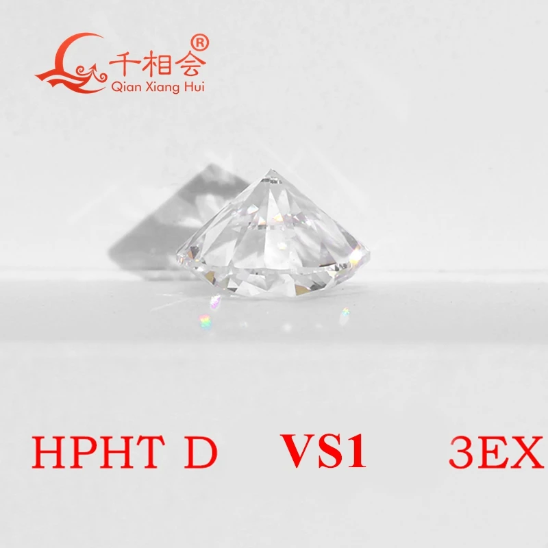 Imagem -03 - Redonda Lab Grown Diamond Lab Grown Pedra Solta Certificada Hpht Certified d Cor Branca Vvs1 Vs1 Vs1 Clarity 3ex Forma