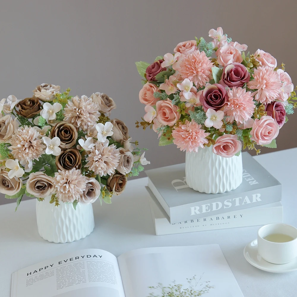 Tablet Accessories Gifts - 1/5PCS Artificial Flower Silk Hydrangea Rose