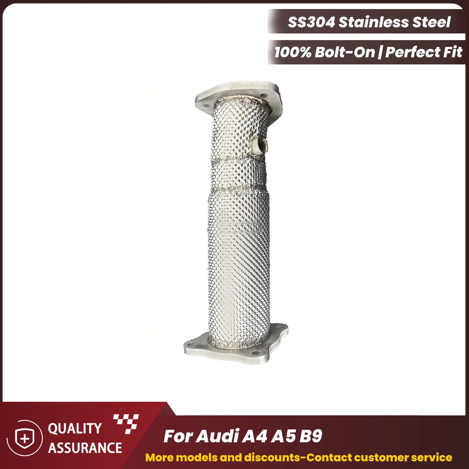 

ECCF Sports catless downpipe With Heat Shield For Audi A4 A5 B9 Aggressive Exhaust Sound High Flow Performance Upgrade