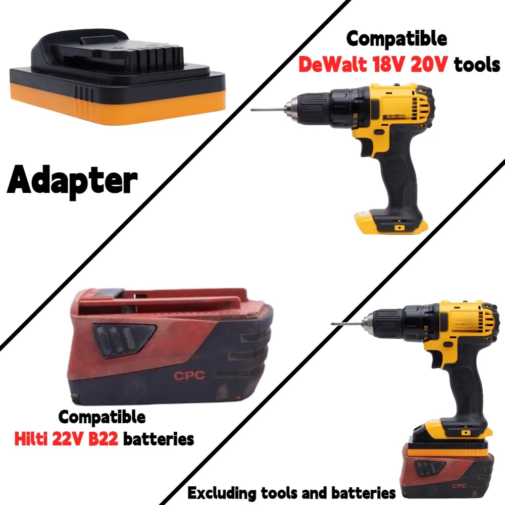 

For Hilti 22V B22 （B22-2.6,B22-4.0,B22-8.0）Li-ion Battery TO DeWalt 18V 20V Cordless Tools Adapter/Converter(Only Adapter)