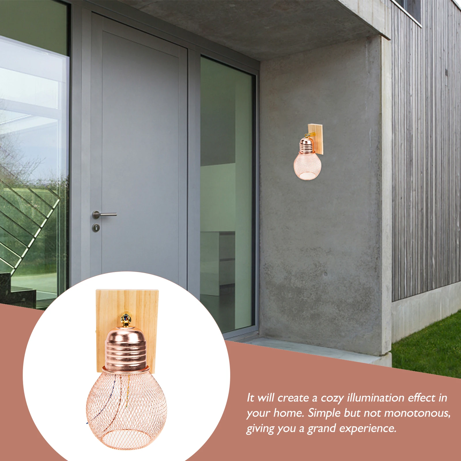 

Modern Wooden Wall Light Simple Bedroom Porch Lamp Decorative Indoor Corridor Light Wall-Mounted Living Room No