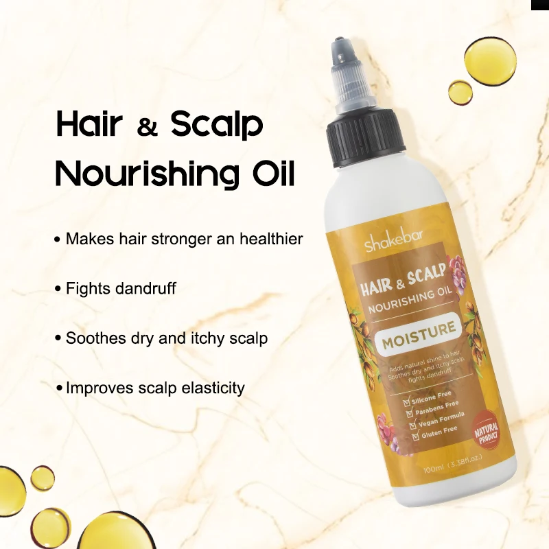 Shakebar Hair Care Oil Hair Styling Mousse Edge Tamer Gel Nourishes Hair and Scalp Leaves Hair Shine and Long-lasting Style