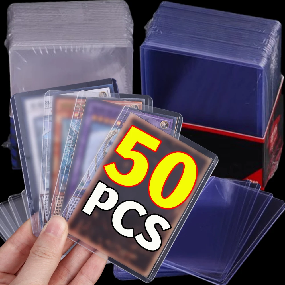 10-50Pcs Transparent Playing Card Cover Clear Protector Sleeve Holder For Pokemon Board Game ID Trading Folder Photo Pouch Kit