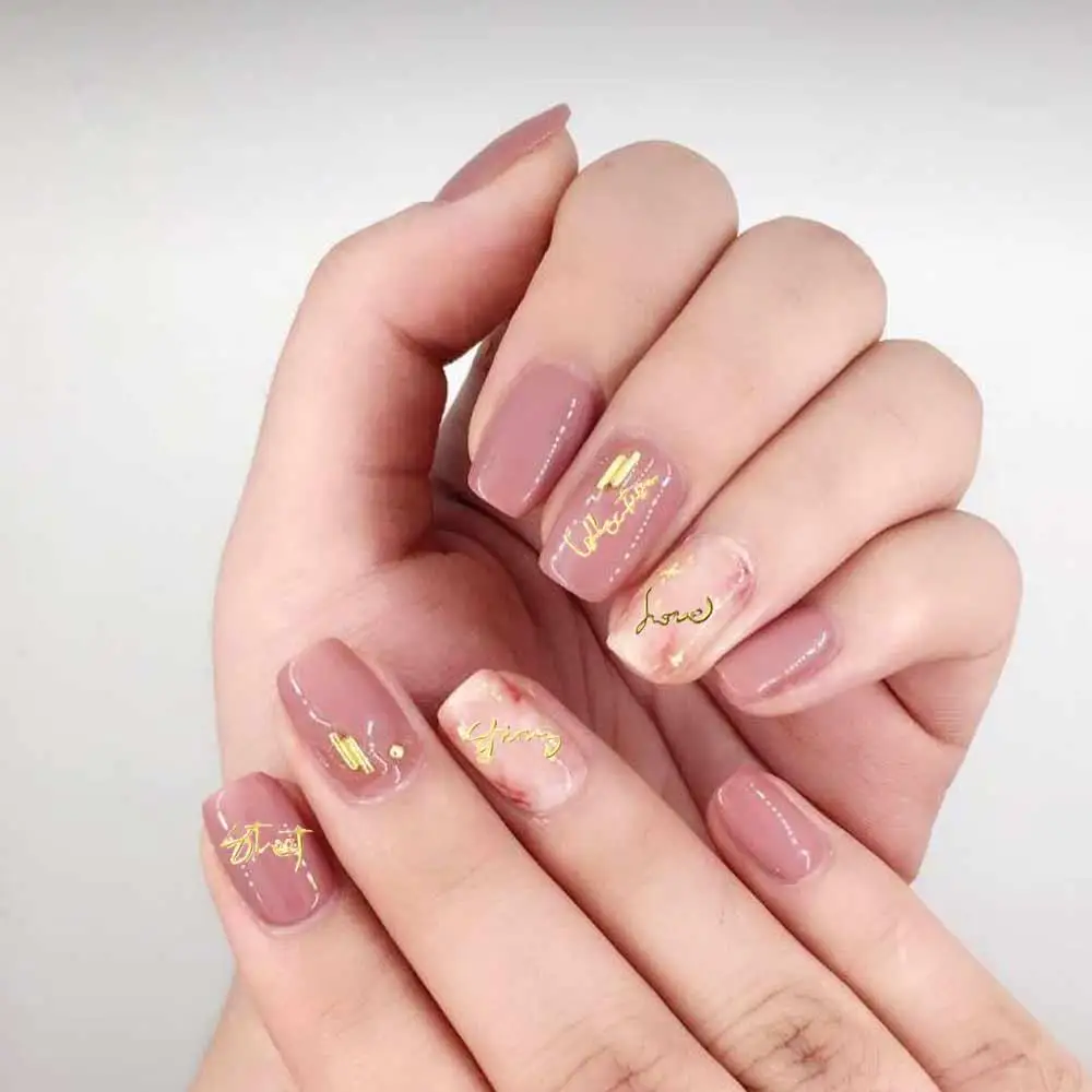 Silber Englisch Brief Liebe Rose Herz Blume Valentinstag Nagel Aufkleber Nail Art Dekorationen Maniküre Zubehör Nagel Aufkleber