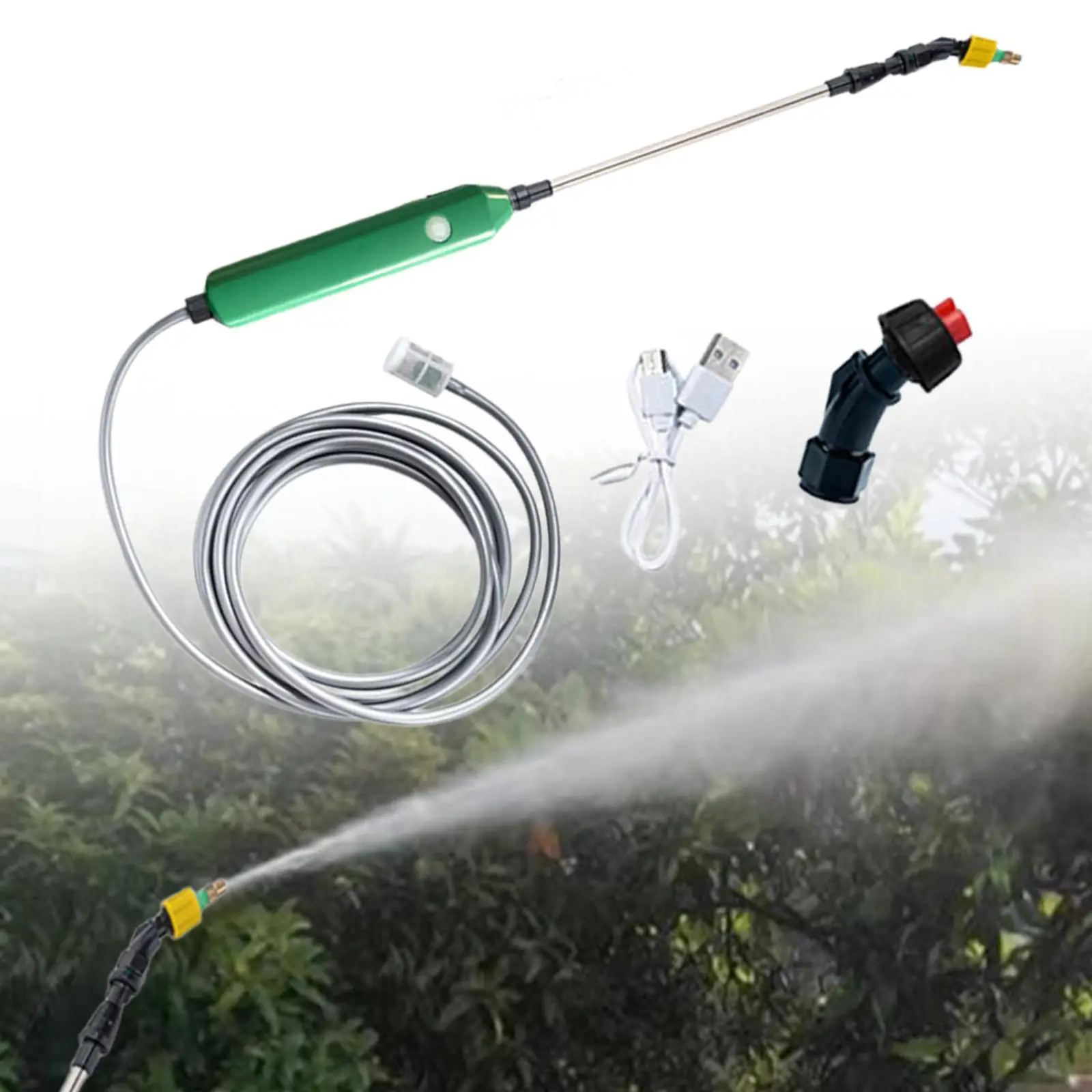 Electric Garden Sprayer Tool Plant Spray Mister Telescopic Watering Wand for Courtyard Washing Car Backyard Planter Planting