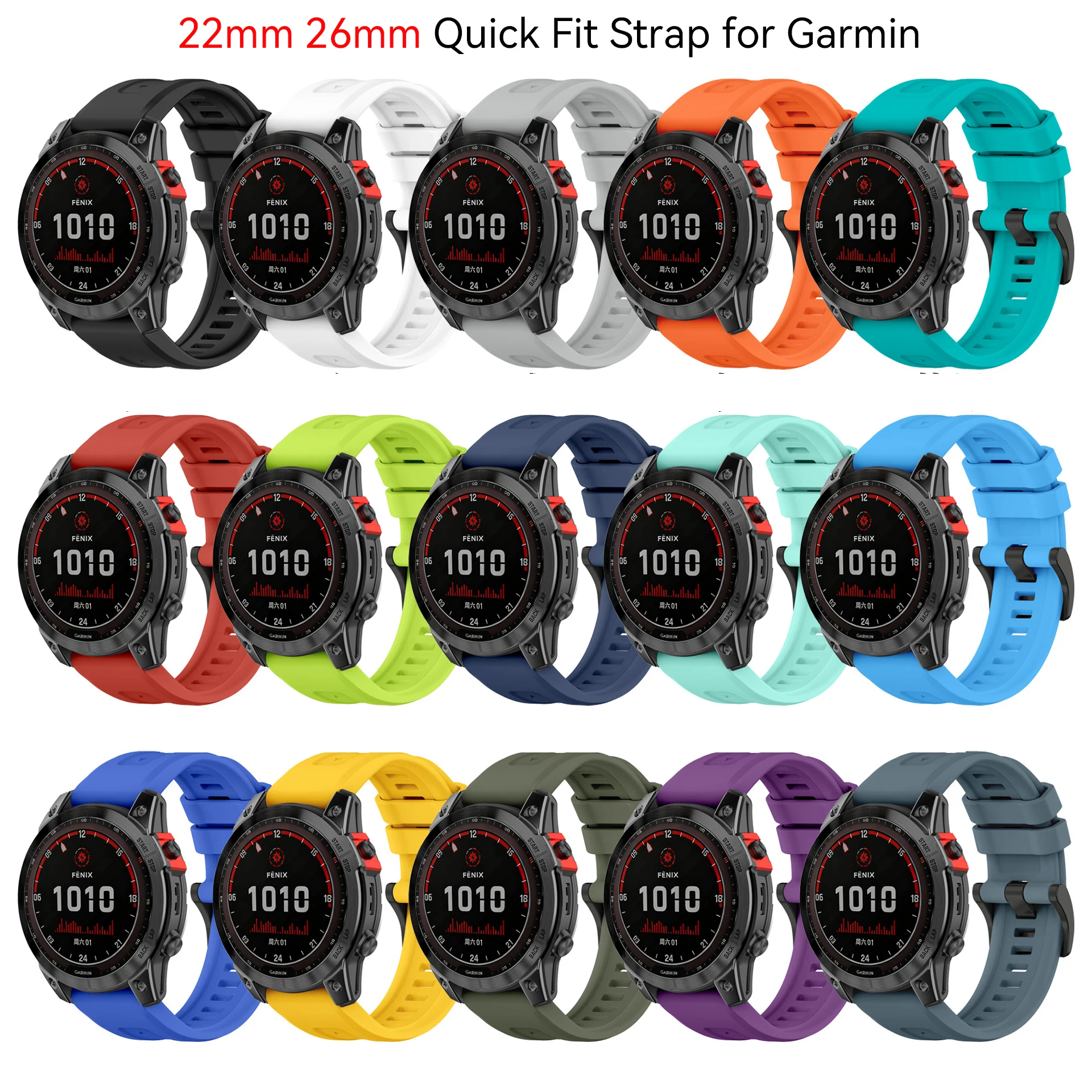 22 26mm Quick Fit Strap for Garmin Fenix 9 9Pro 51mm 8 7S 6X Venu3 Tactix Silicone Bracelet Correa Replacement Fenix 9 Band 47mm