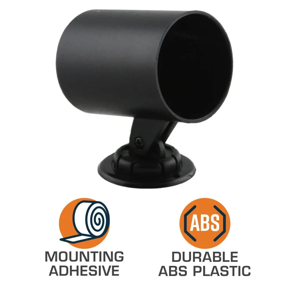 Single Gauge Swivel Dashboard Pod Holder -Fits Any Make/Model Car or Truck- 60 Degrees - ABS Plastic - Mounts (1) 2-1/16