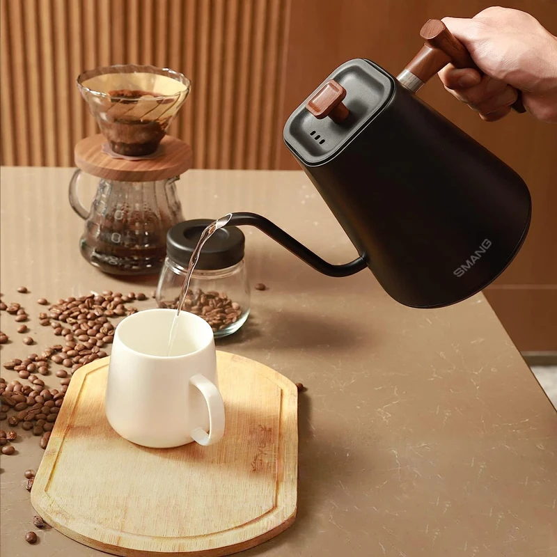 

1.0L Gooseneck Electric Kettle 110V/220V Hand Brew Coffee Pot Smart Temperature Control Kettle 1200W Rapid Heating Teapot