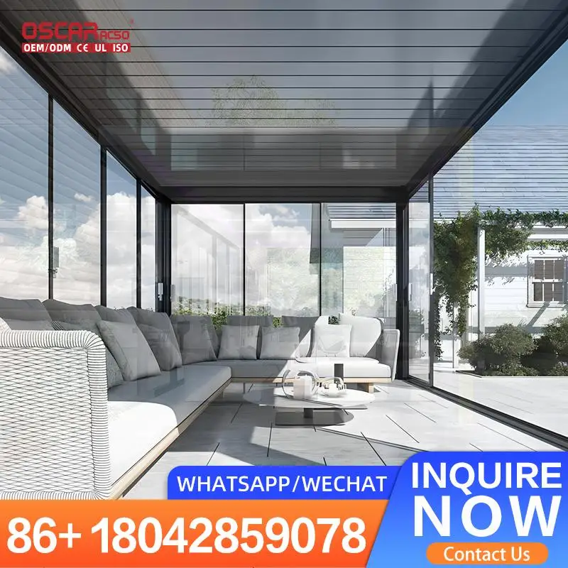 

Открытый биоклиматический жалюзи, алюминий, настраиваемый размер, современный дизайн, металлический каркас с порошковым покрытием для сада, патио, заднего двора Pergol