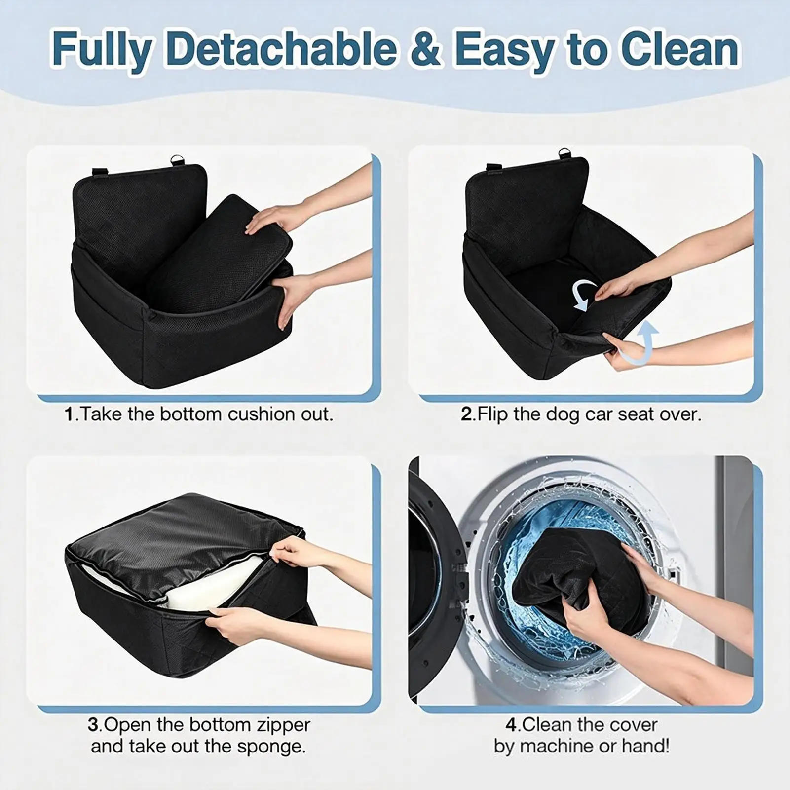 

Car Seat For Dogs Non-Slip Washable Plush All-Weather Small Medium Dogs Car Seat For Truck Sedan Pickup RV Family Road Trip