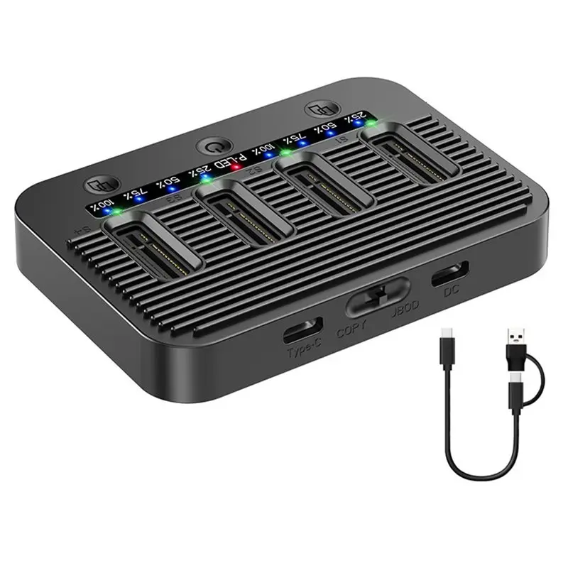 AT82-4 Bay M.2 SSD Docking Station USB Type C 20Gbps Nvme SATA NGFF Dual Protocol For PC Laptop Expansion
