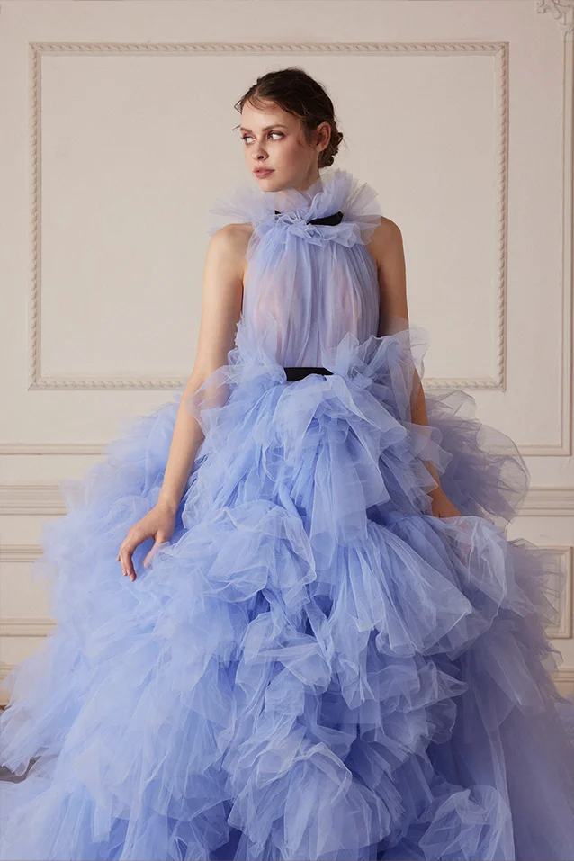 Robe de mariée romantique bouffante en Tulle, robe de bal supplémentaire, à volants, en maille, pour fête prénuptiale, anniversaire, séance photo, robe de bal