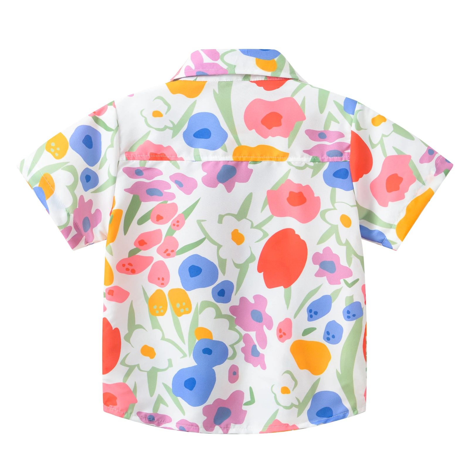 New summer girls and children casual sweet and lovely multicolor printing fashion short-sleeved baby thin Korean lapel shirt.