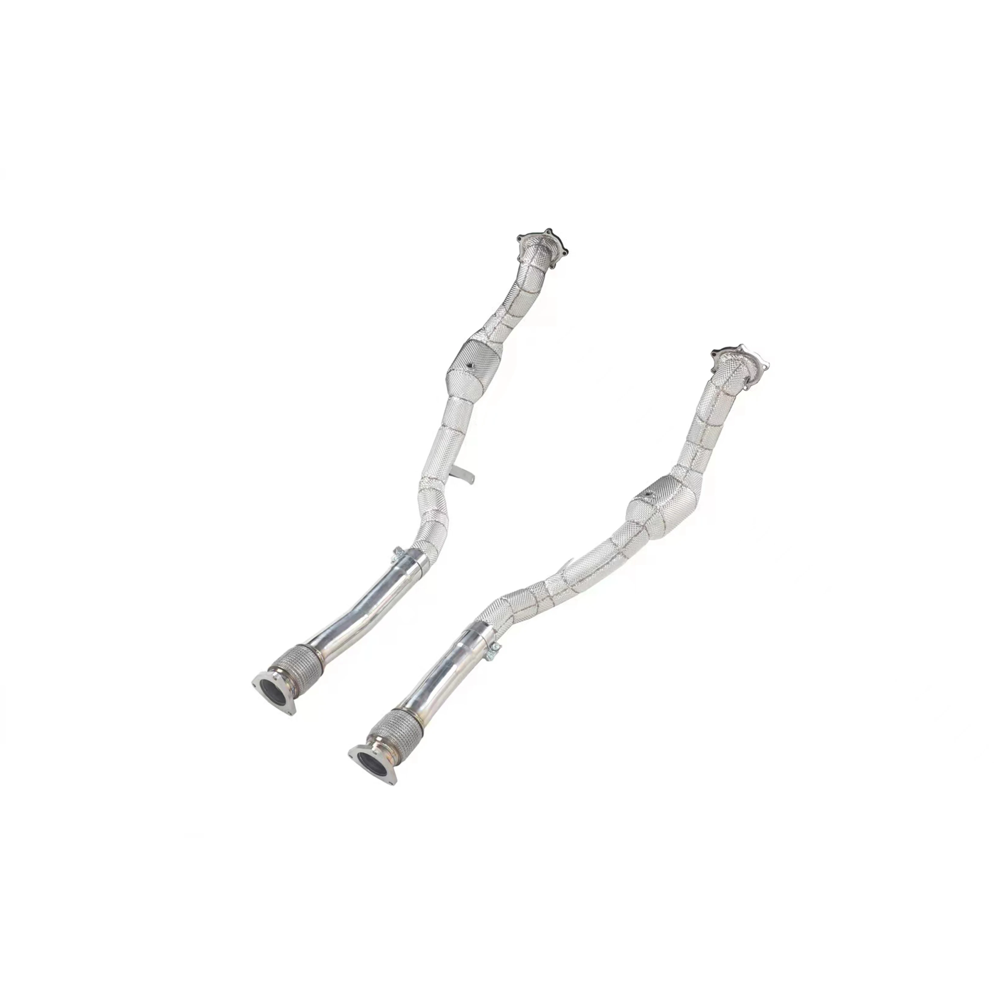 High Flow 200 Cell Catted Downpipe For Bentley Continental 4.0 V8 Catted Downpipe With Heat Shield
