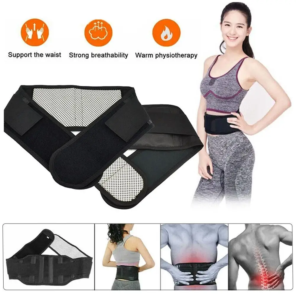 

1pc Waist Brace Support Belt Tourmaline Self-heating Lumbar Banded Support Brace Double Therapy Waist Magnetic Support Back F8G4