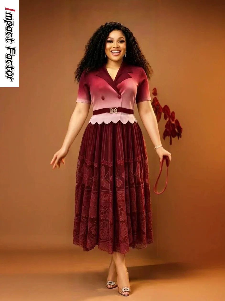 

2026 African New Loose Temperament Printed Miyake Pleated Three-dimensional Flower Long-sleeved Fashion Dress