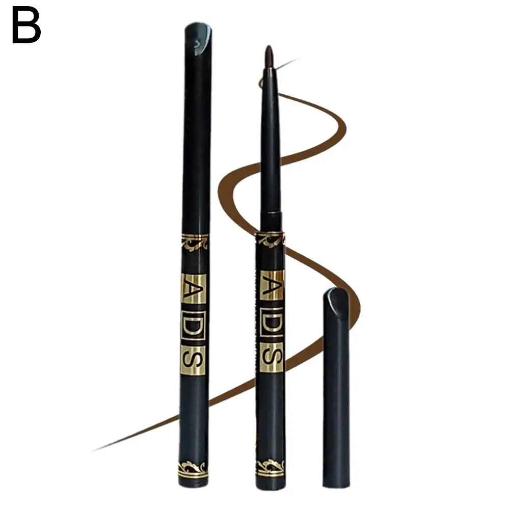 Matita eyeliner a 2 colori Eyeliner ad asciugatura rapida Impermeabile Facile da indossare al caffè a lunga durata Gel Penna nera Penna eyeliner H6V5