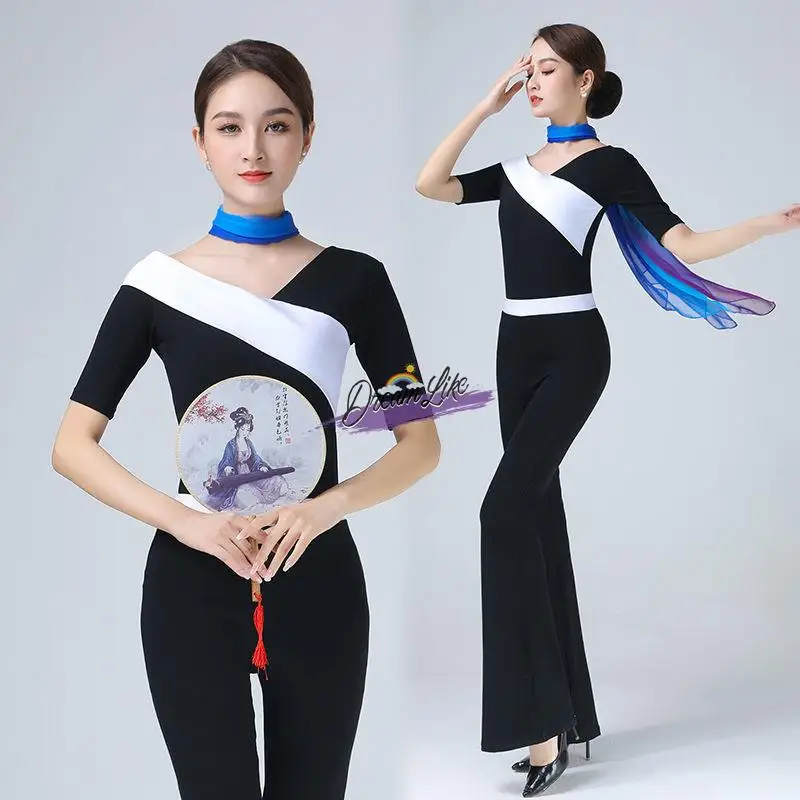 

Тренировочный костюм для балета Ele Bla для женщин: современный балетный купальник с длинным рукавом для занятий и тренировок