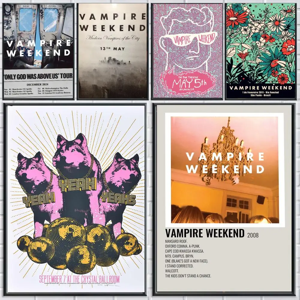 band V-Vampire Weekend-D Poster Peel and Stick Wall Art for Cafe Office Bar and Home Decoration