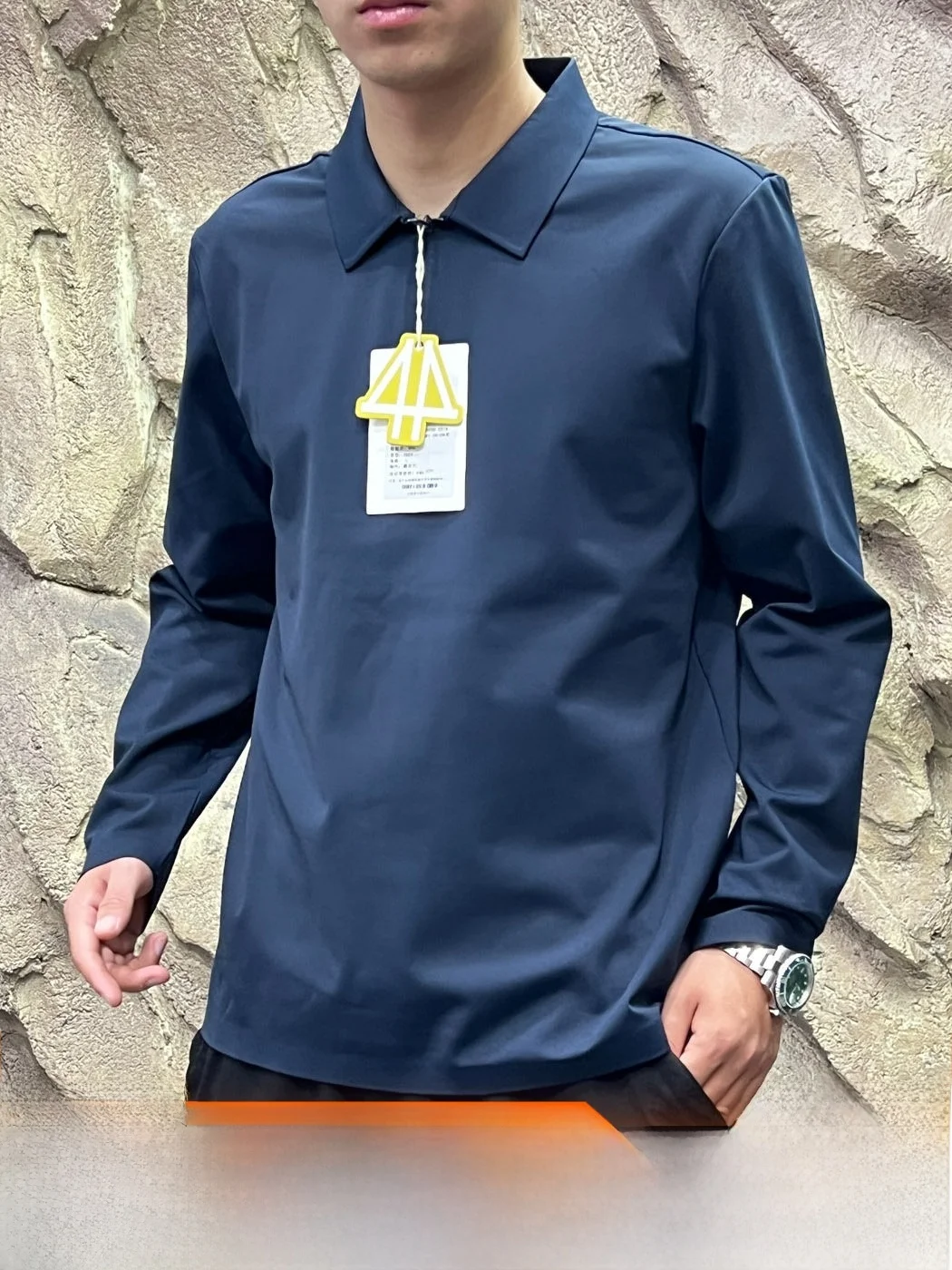 Business Series Quick Dry Composite Warm Fleece Men's  Shirt Seamless Glued One-Way Moisture Transfer Autumn Winter