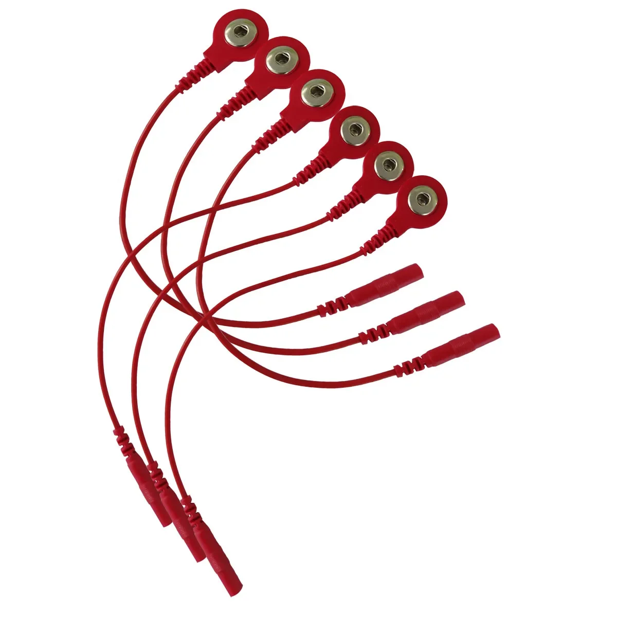 100Pairs Red Electrode Lead Line Cables Snap 3.5mm Head Plug Hole 2.0mm Massager Connection Wire Tens Machine Treatment Device