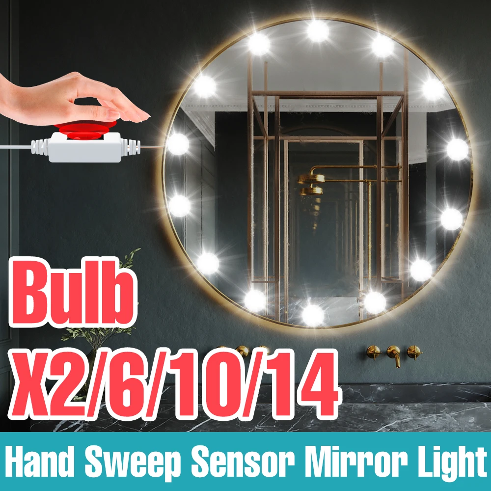 

Lady LED Beauty Makeup Light USB 5V Dimmable Woman Vanity Bulb Hollywood Mirror Cabinet Fill Lamp Bulbs Hand Sweep Sensor Switch