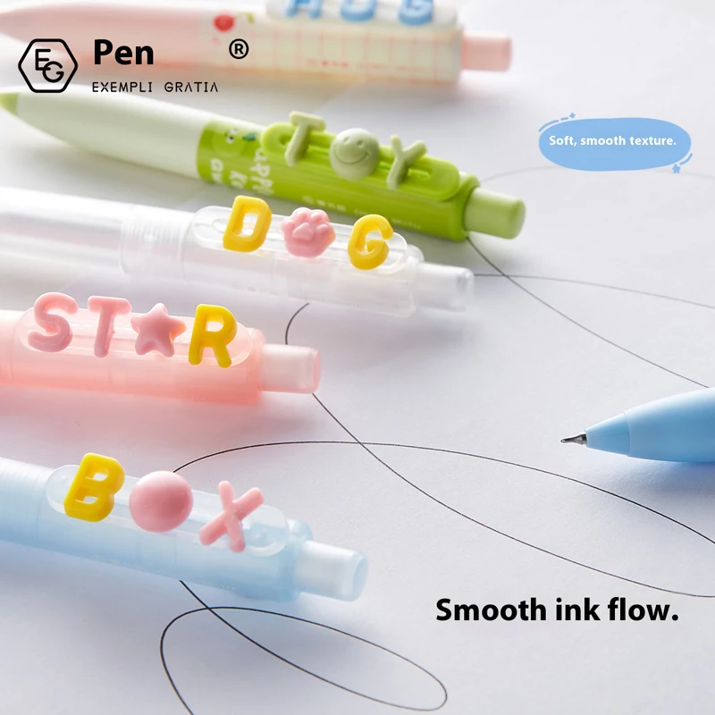 

3/6 шт. выдвижные гелевые ручки, эстетические ручки для писем, эргономичная удобная ручка, гладкое письмо, 05 мм, черные чернила для экзамена, учебы и офиса