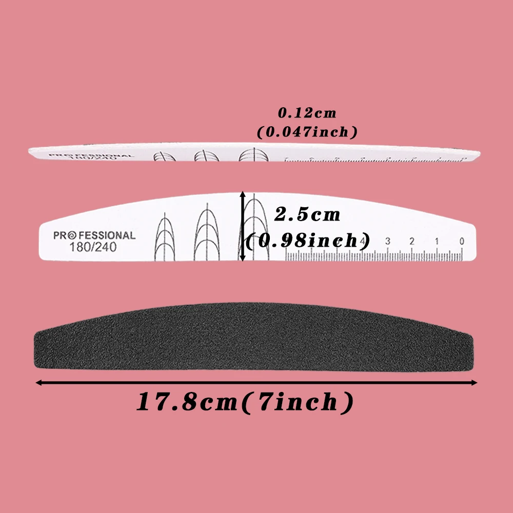 2/5/10 Pcs/Lot Boat Nail File 100/180 Grit Manicure Wood Double-Sided Sanding Thin Files Professional Nail Accessories And Tools