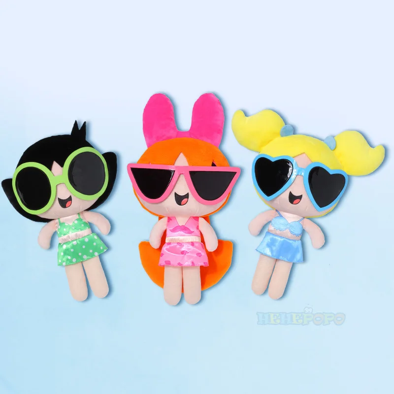 New 3pcs/lot 23cm Cartoon Anime Powerpuff Girls Plush Toys Original Cute Blossom Buttercup Bubbles Stuffed Plush Dolls Gifts