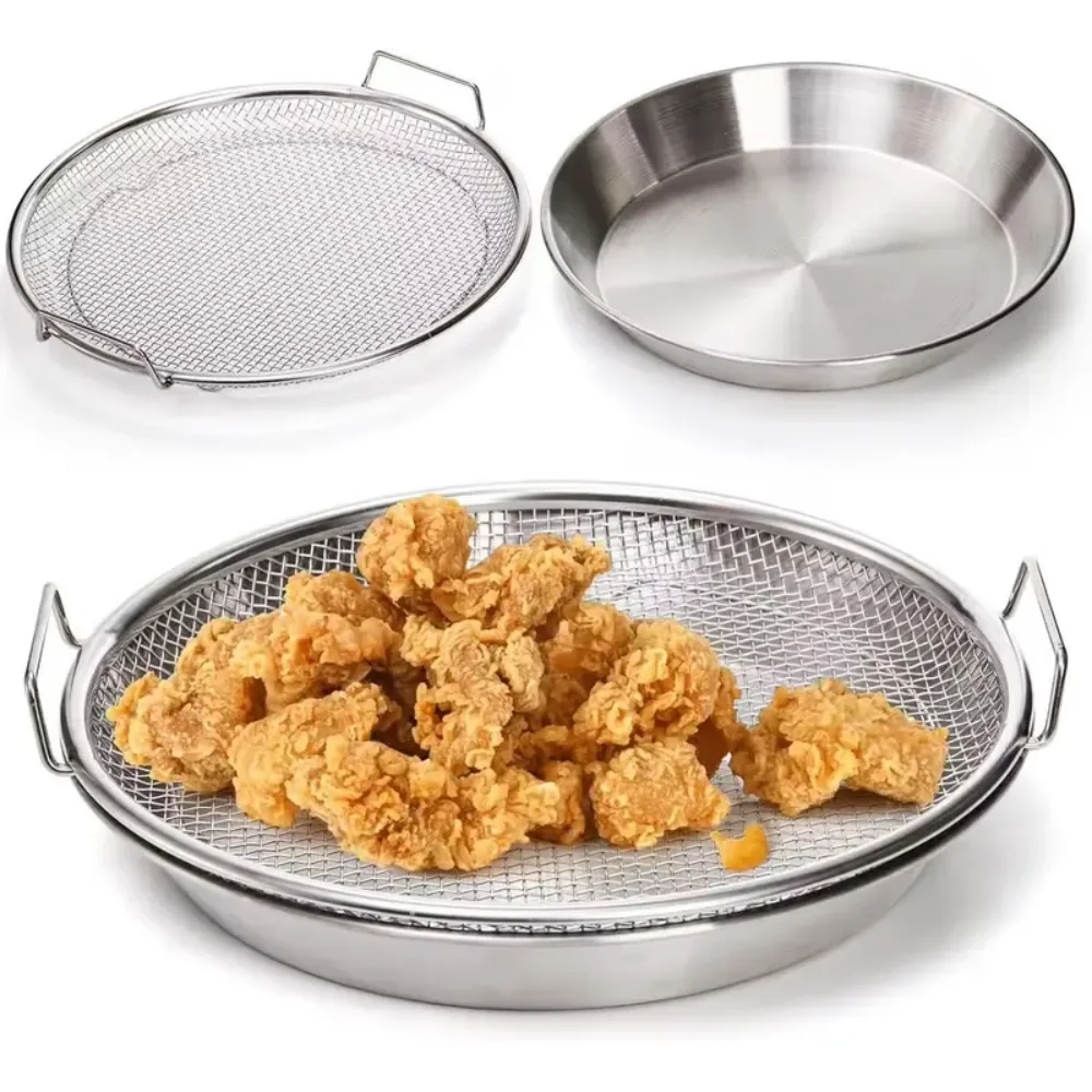 Bandeja de Acero Inoxidable para Filtro de Aceite con Asa, Cesta Coladora de 20 cm para Freír Tempura, Barbacoa, Parrilla, Utensilio de Cocina