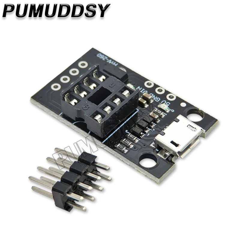 Scheda di sviluppo ATTINY collegabile ATTINY13A per ATtiny25/ATtiny45/ATtiny85 adattatore di programmazione connettore di alimentazione Micro Usb