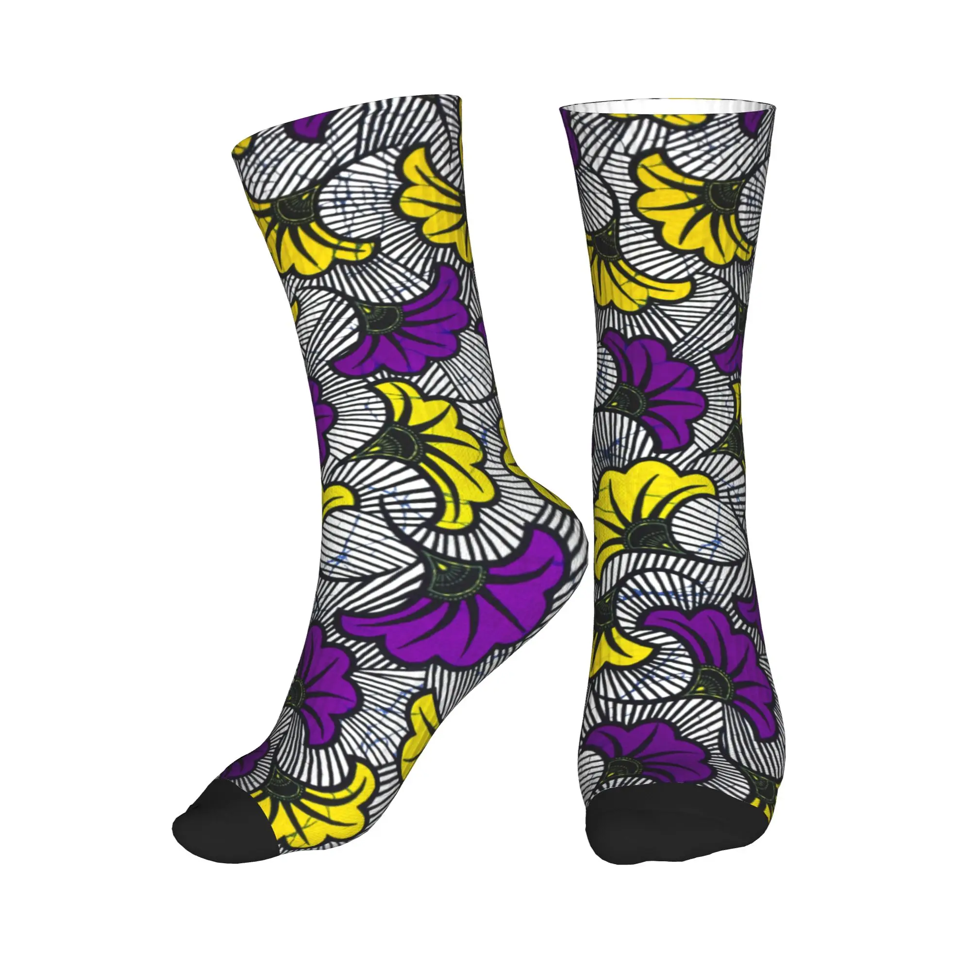

Traditional Geometric African Ethnic Tribal Ankara Pattern Mens Crew Socks Unisex Cool 3D Print Dress Socks