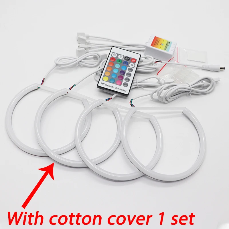 E46 RGB Katoen Angel Eyes Kit Halo Ring 131mm * 4 voor BMW E36 E38 E39 525i 528i 530i 540i 740i 750i 730d 740d 728i 320i 325i 330i