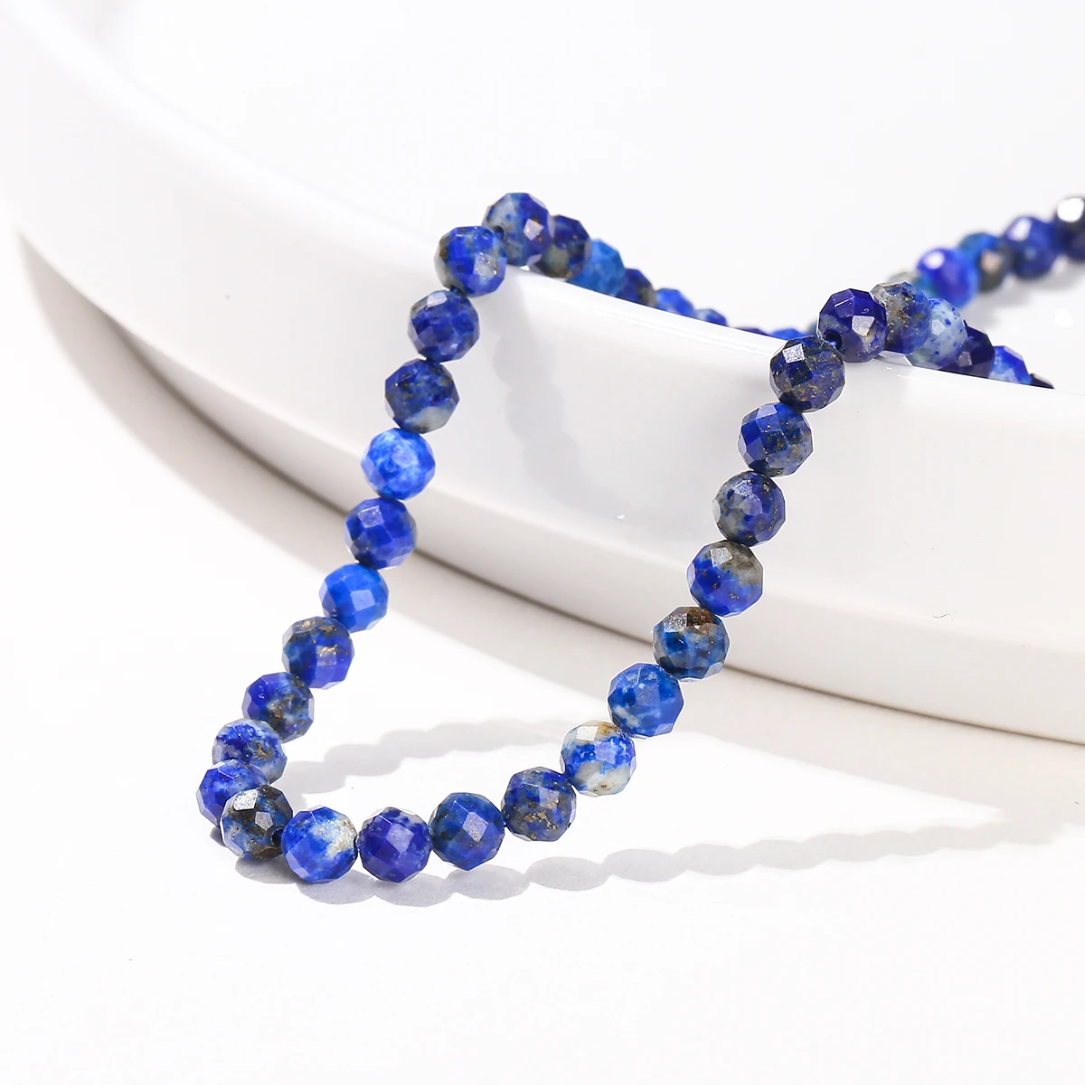 2 3 4 مللي متر الأوجه اللازورد الطبيعي الخرز فاصل فضفاض مستدير حبة صغيرة لصنع المجوهرات عقد دي اي واي سوار الإكسسوار 15" #5