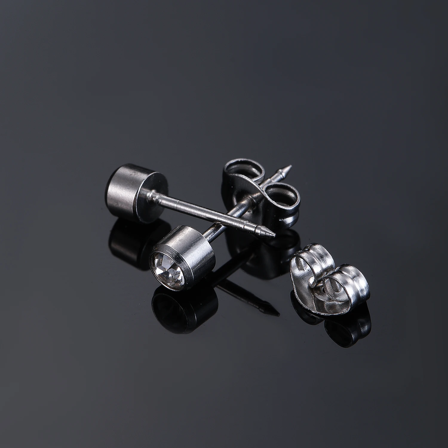 12 Pairs Stainless Steel Earring Studs Hypoallergenic for Piercing Tool Kits Shiny Birthstone Ear Stud Tragus Cartilage Jewelry