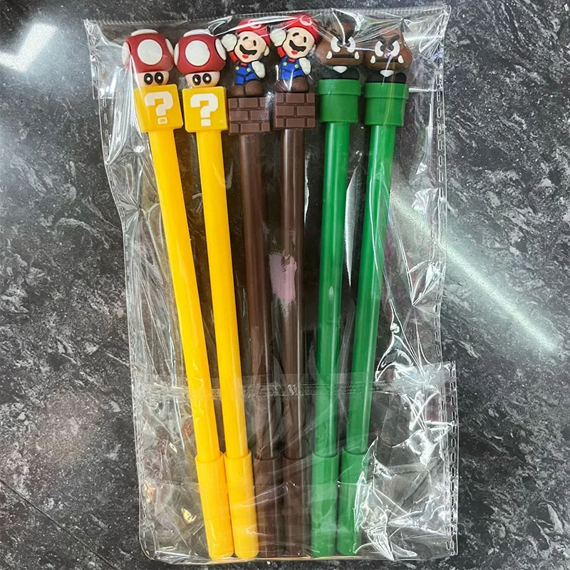 Super Mario Bros stylo neutre à encre noire 0.5mm stylo Gel dessin animé étudiant fournitures scolaires papeterie stylos cadeau pour enfants