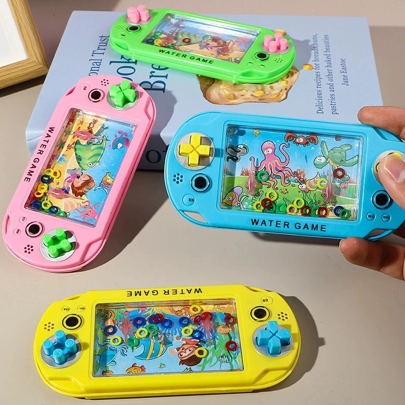 1pcs Stress Relief Toys Water Ring Game Nostalgic Throwing Ring Toy Handheld Water Games Toys Birthday for Kids (Random Shape)
