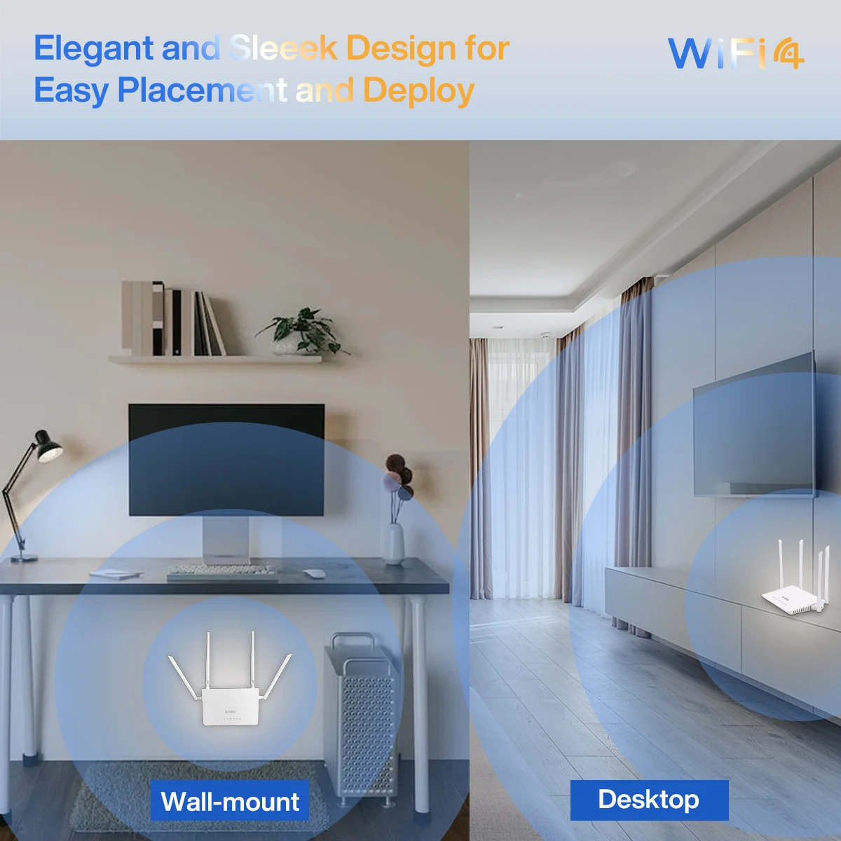 Router wireless desktop 300M, router Wi-Fi4, router wireless, 802.11n, 2.4G, 300M, per casa e SOHO